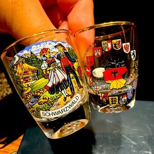 Böckling Germany Vintage Shot Glasses Gold Rim